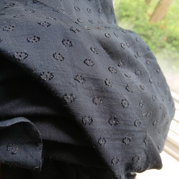 LOFT 4 Black Sleeveless Swiss Dot Ruffled Layers Polyester Rayon Blend Dress - Picture 11 of 15